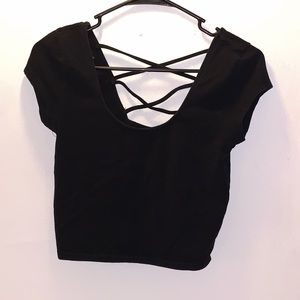 Forever 21 Black Crop Top SIZE: Large
